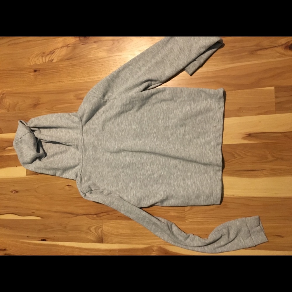 Plain gray hoodie.
